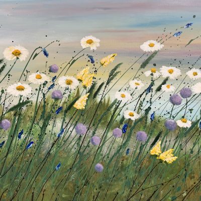 Marguerites, tableau, artiste peintre québécoise, artiste peintre, québécoise, Bromont, Montréal, Patricia copeland, copeland artiste, fleurs des champs, tableau de fleurs des champs, art, peinture, Canada, artiste contemporaine, artiste peintre,